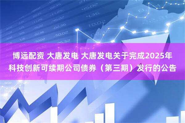 博远配资 大唐发电 大唐发电关于完成2025年科技创新可续期公司债券（第三期）发行的公告
